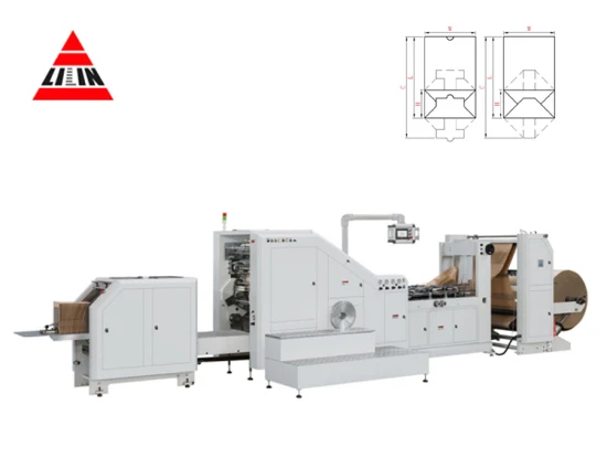 Produits chauds Lsb-330XL+Lst21100 Sac en papier à fond carré automatique Making Machine Ligne de production avec impression