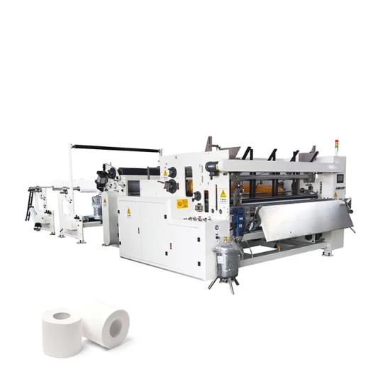 Rouleau de papier hygiénique à faible coût faisant la machine Ligne de production de machine de rembobinage de papier hygiénique